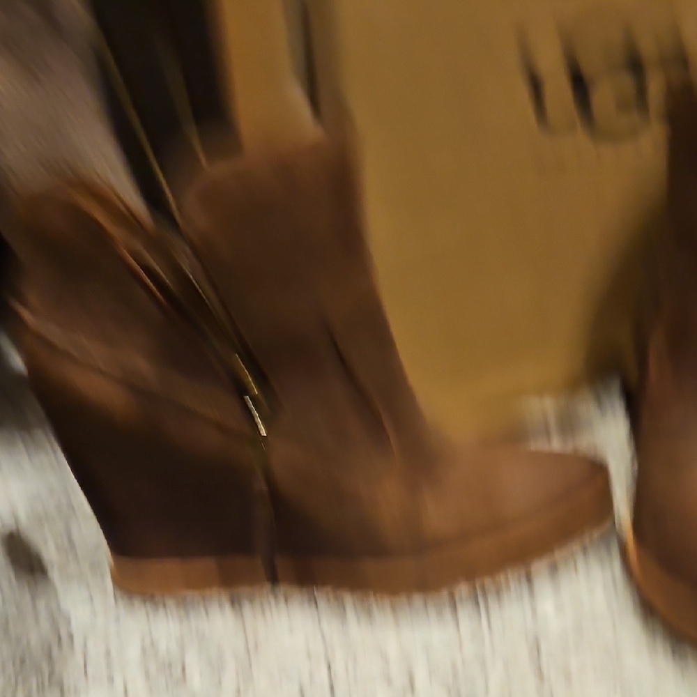 UGG Chocolate Brown Wedge Ankle Boots - Picture 4 of 4